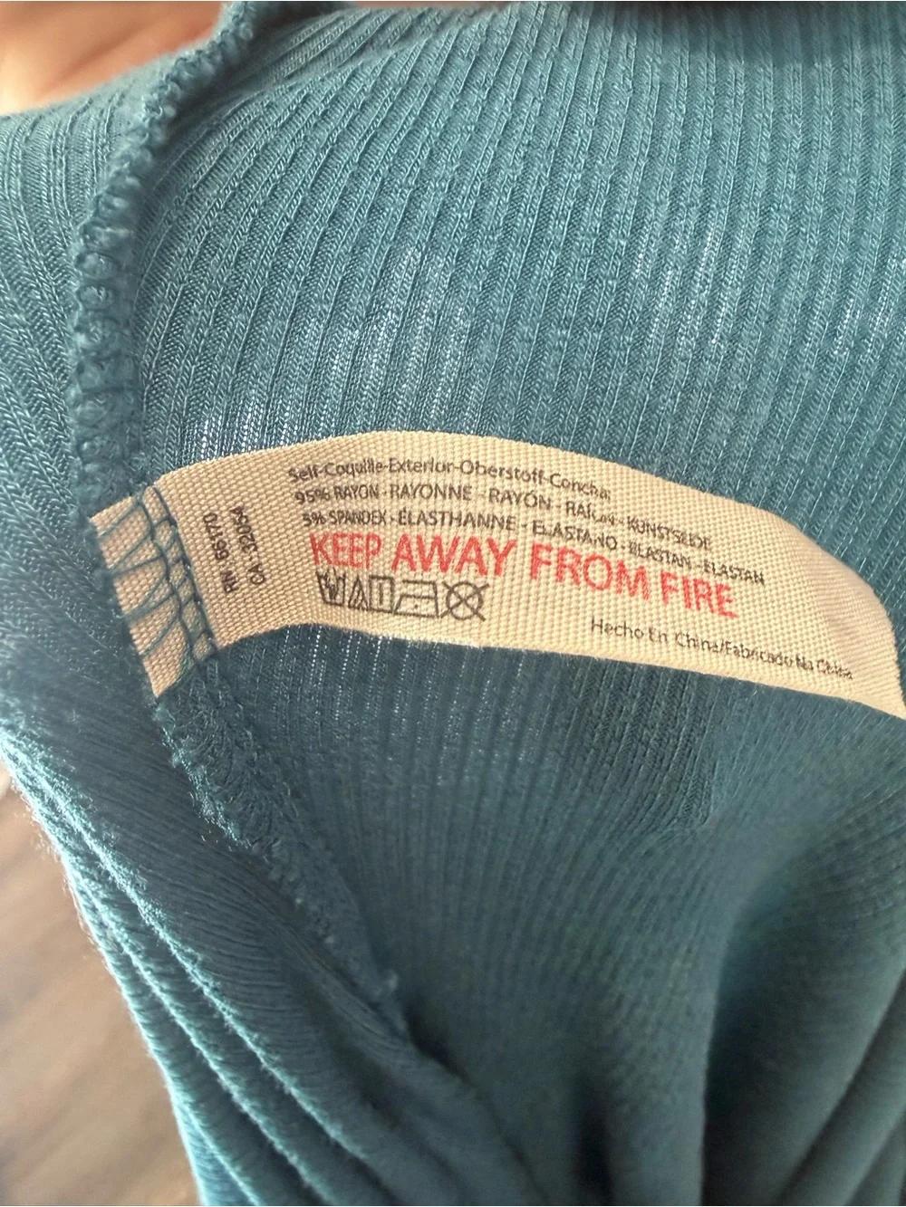Free People Intimately Ribbed Puff Sleeve Thong Bodysuit Teal Blue Size Small